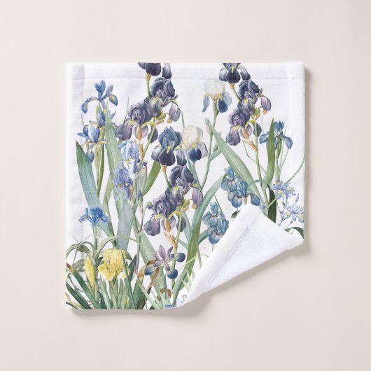 Botanische Iris Flowers Redoute Bath Towel Set Bad Handdoek (Wasdoekje)