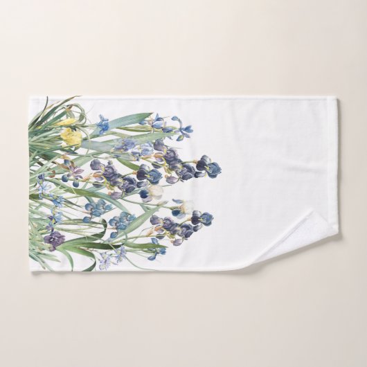 Botanische Iris Flowers Redoute Bath Towel Set Bad Handdoek (Handdoek)