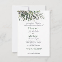 Botanische Italiaanse Green Wedding Rehearsal Dinn Kaart