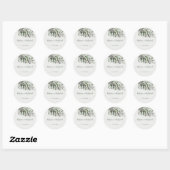 Botanische Italiaanse groene olijftak Wedding Clas Ronde Sticker (Vel)