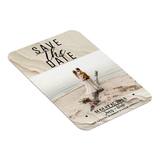 Botanische Ivoor Cream Boheemse Textured Opslagdat Magneet (Rechterzijde)