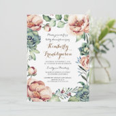 Botanische Ivoor Floral Waterverf Herfst Baby show Kaart (Staand voorkant)