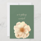 Botanische ivoor roze koraal groen bloemenbruiloft kaart (Achterkant)