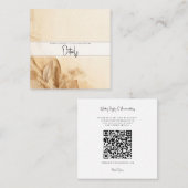 Botanische Ivoorcrème Boheemse getextureerde detai Vierkante Visitekaartje (Voorkant / Achterkant)