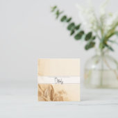 Botanische Ivoorcrème Boheemse getextureerde detai Vierkante Visitekaartje (Staand voorkant)