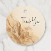 Botanische Ivoorcrème Boheemse Textured Wedding Bedankjes Labels (Achterkant)