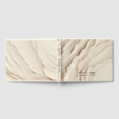 Botanische Ivoorcrème Boheemse Textured Wedding Gastenboek (Volledig)