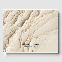 Botanische Ivoorcrème Boheemse Textured Wedding Gastenboek