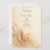Botanische Ivoorcrème Boheemse Textured Wedding Kaart (Voorkant)