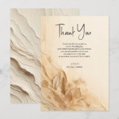 Botanische Ivoorcrème Boheemse Textured Wedding Kaart (Voorkant / Achterkant)