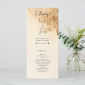 Botanische Ivoorcrème Boheemse Textured Wedding Programmakaart (Staand voorkant)