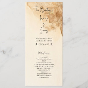 Botanische Ivoorcrème Boheemse Textured Wedding Programmakaart