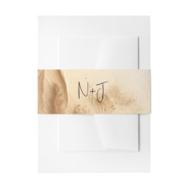 Botanische Ivoorcrème Boheemse Textured Wedding Uitnodigingen Wikkel