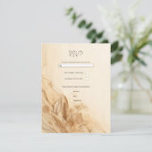 Botanische Ivoorcrème Bohemian Textured RSVP Kaart (Staand voorkant)