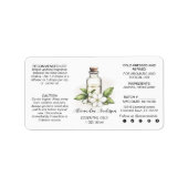 Botanische jasmijn etherische oliën Waterverf Etiket (Voorkant)