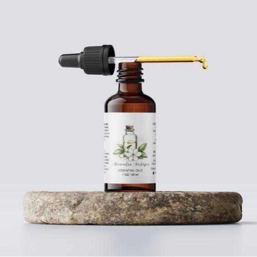 Botanische jasmijn etherische oliën Waterverf Etiket