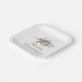  botanische jeneverbes kerstgroen papieren bordje (Gebogen)