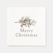  botanische jeneverbes kerstgroen servet (Voorkant)