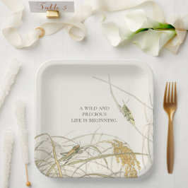 Botanische Jongens Baby Shower Grasplaat Papieren Bordje