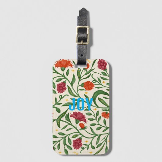 Botanische JOY Bag Label Bagagelabel (Voorkant (verticaal))