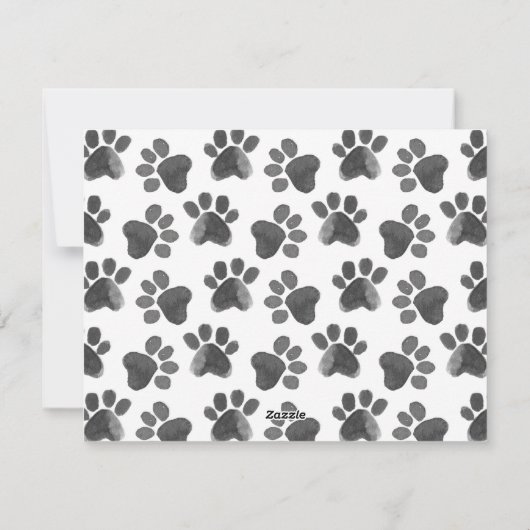 Botanische joy Paw-afdrukken | Foto Pet Feestdagenkaart (Achterkant)