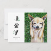Botanische joy Paw-afdrukken | Foto Pet Feestdagenkaart (Voorkant)