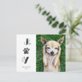 Botanische joy Paw-afdrukken | Foto Pet Feestdagenkaart (Staand voorkant)