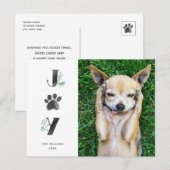 Botanische joy Paw-afdrukken | Foto Pet Feestdagenkaart (Voorkant / Achterkant)