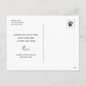 Botanische joy Paw-afdrukken | Foto Pet Feestdagenkaart (Achterkant)