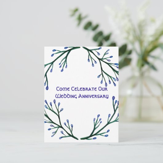 Botanische Jubileum Uitnodigingen (Staand voorkant)