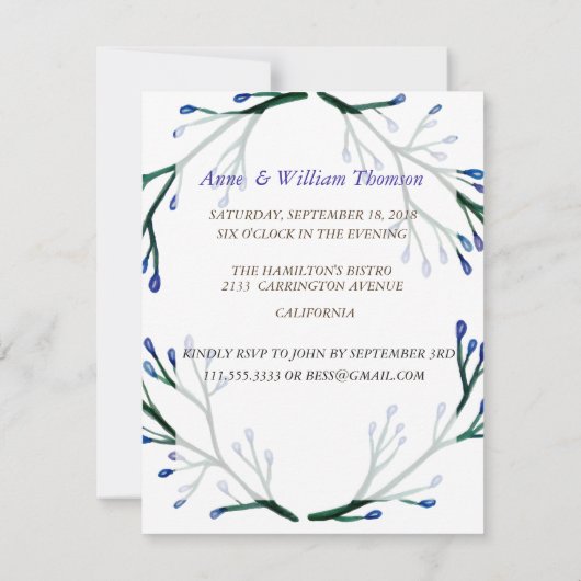 Botanische Jubileum Uitnodigingen (Achterkant)