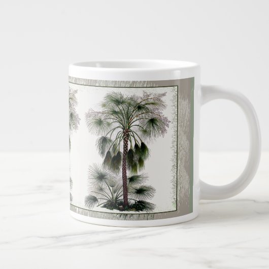 Botanische Jumbo-Mok met Chinese Fan Palms Grote Koffiekop (Rechts)