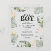 Botanische Jungle Safari Baby Shower Uitnodiging (Voorkant / Achterkant)