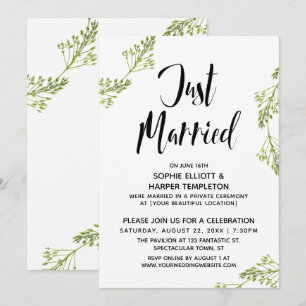 Botanische Just Married Typografie Trouwreportage Kaart