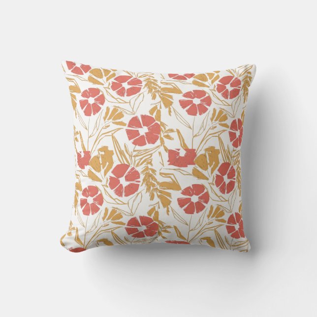  botanische kaart met gelabelde bloemen kussen (Voorkant)