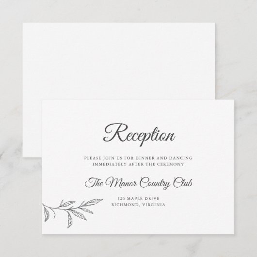 Botanische Kaart voor het ontvangen van bruiloft (Voorkant / Achterkant)