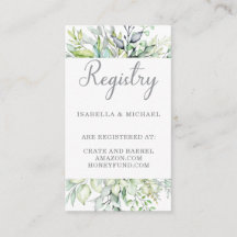 Botanische Kalligrafie Bruiloft Gift Registry