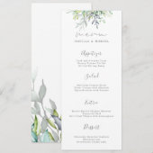 Botanische kalligrafie Bruiloft Menu (Voorkant / Achterkant)