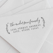 Botanische kalligrafie Familienaam Return Address Rubberstempel