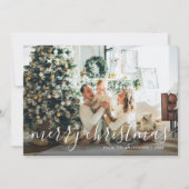 Botanische kalligrafie Foto's met prettige kerstKa Feestdagenkaart (Voorkant)