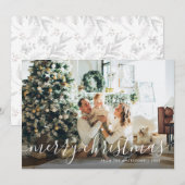 Botanische kalligrafie Foto's met prettige kerstKa Feestdagenkaart (Voorkant / Achterkant)