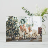 Botanische kalligrafie Foto's met prettige kerstKa Feestdagenkaart (Staand voorkant)