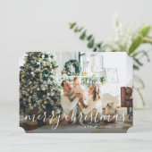 Botanische kalligrafie Foto's met prettige kerstKa Feestdagenkaart (Staand voorkant)