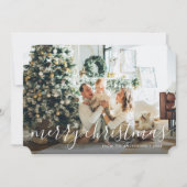 Botanische kalligrafie Foto's met prettige kerstKa Feestdagenkaart (Voorkant)