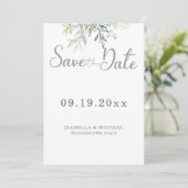 Botanische kalligrafie Huwelijk Save the Date (Staand voorkant)