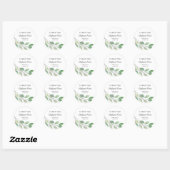 Botanische kalligrafie juwelier dank u ronde sticker (Vel)
