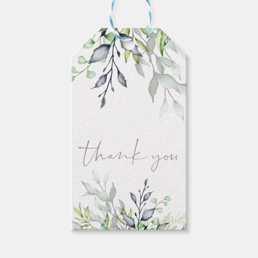 Botanische kalligrafie Weddenschap Bedankt Cadeaulabel (Voorkant)