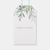 Botanische kalligrafie Weddenschap Bedankt Cadeaulabel (Achterkant)