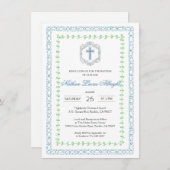 Botanische kam Blauw Kruis doop Kaart (Voorkant / Achterkant)