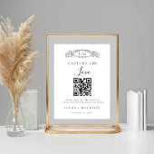 Botanische kam Capture liefde QR code bruiloft Tek Poster